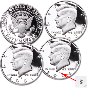 2001-2003-S 90% Silver Kennedy Half Dollar Set (3 coins) Main Image