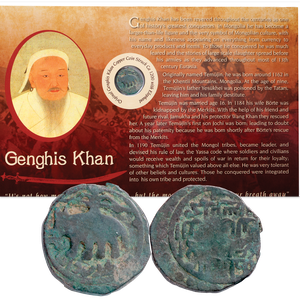 A.D. 1200 Genghis Khan Elephant Coin in Display Card Main Image