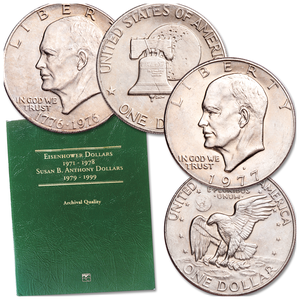 1971-1978 Eisenhower Dollar Set with Folder Main Image