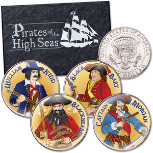 Colorized Pirates of the High Seas Kennedy Half Dollar Set Main Image