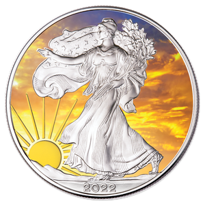 2022 Colorized & Gold-Plated Dawn's Early Light American Silver Eagle Main Image