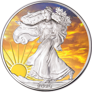 2024 Colorized & Gold-Plated Dawn's Early Light American Silver Eagle Main Image
