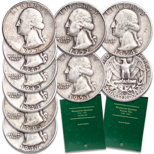 1932-1954 Washington Silver Quarter Set with 2 FREE Folders Main Image