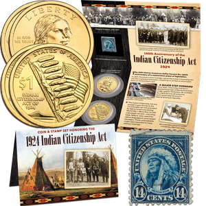 2024 Native American Dollar Coin & Stamp Set Main Image