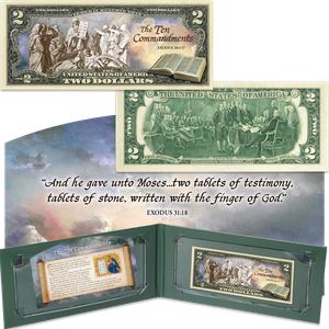 Stories of the Bible Series Colorized $2 Federal Reserve Note - Ten Commandments Main Image