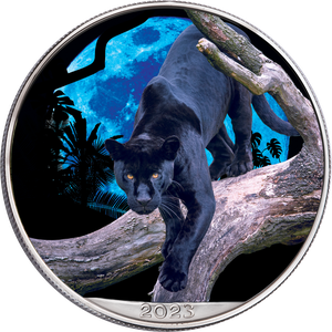 2023 Colorized Nocturnal Jaguar American Silver Eagle Main Image