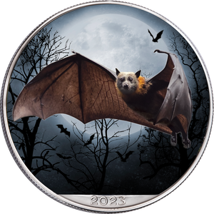 2023 Colorized Nocturnal Giant Fruit Bat American Silver Eagle Main Image