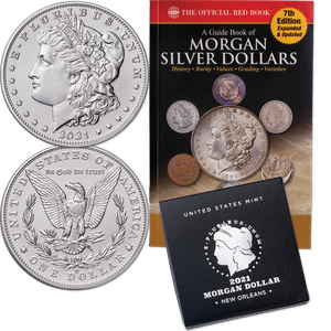 2021 Morgan Silver Dollar with "O" Privy Mark and Guide Book Main Image