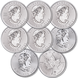 2017-2023 Canada 1 oz. Silver $5 Maple Leaf Set Main Image