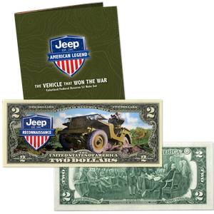Colorized Jeep $2 Federal Reserve Note Reconnaissance with Folder Main Image