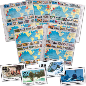 1991-1995 WWII 50th Anniversary & 1941-1945 Stamp Sheets Set Main Image