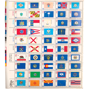 1976 Fifty State Flags Stamp Sheet Main Image