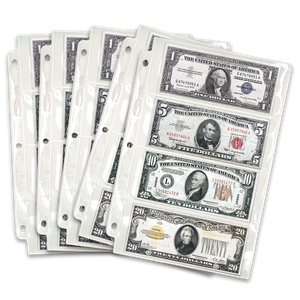 Five 4-Pocket PVC Free SuperSafe Currency Pages for Small-Size Notes Main Image