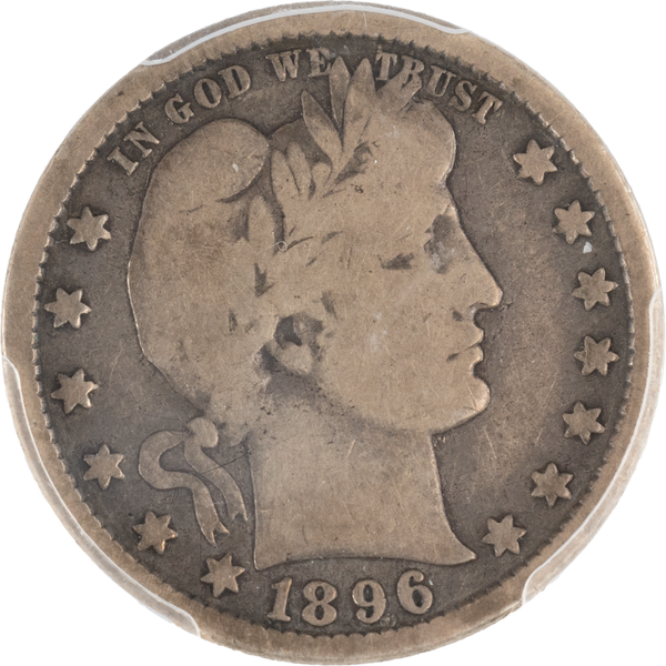 1896-S Barber Silver Quarter