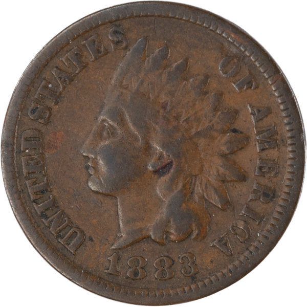 1883 Indian Head Cent, Variety 3, Bronze