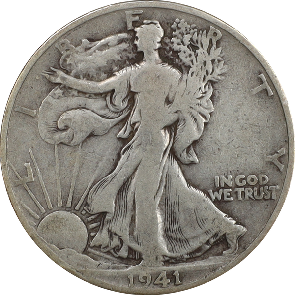 1941-D Liberty Walking Half Dollar VG