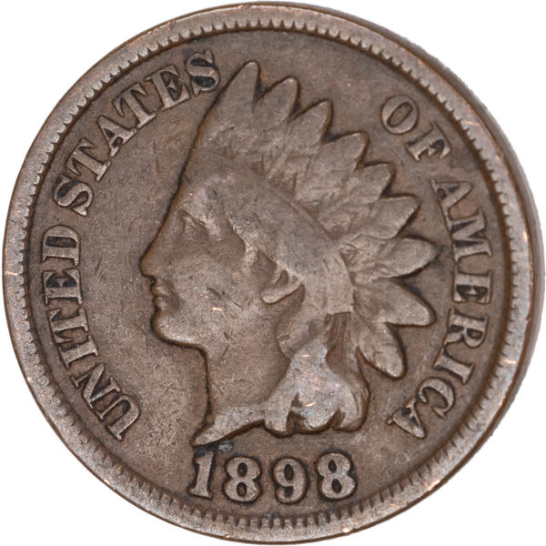 1898 Indian Head Cent, Variety 3, Bronze CIRC