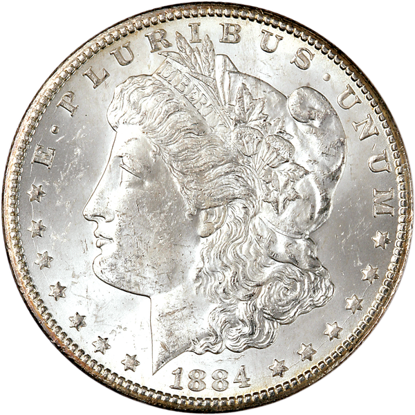 1884-CC Morgan Silver Dollar, Uncirculated, MS60