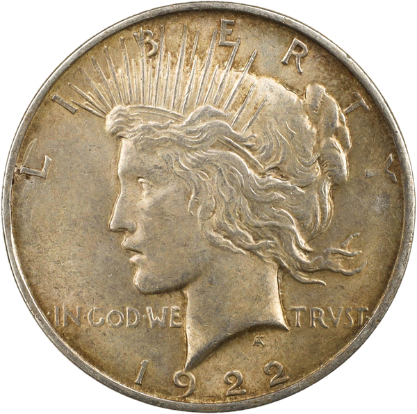 1922-D Peace Silver Dollar, Low Relief