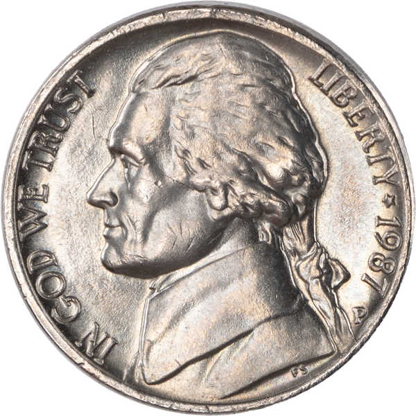 1987-P Jefferson Nickel MS60