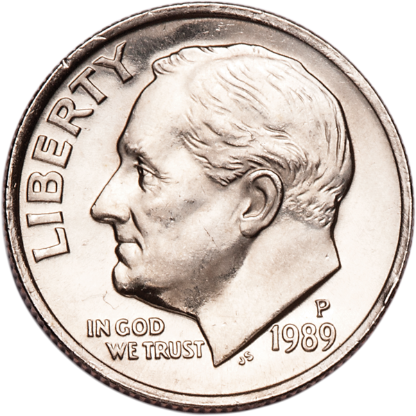 1989-P Roosevelt Dime MS60