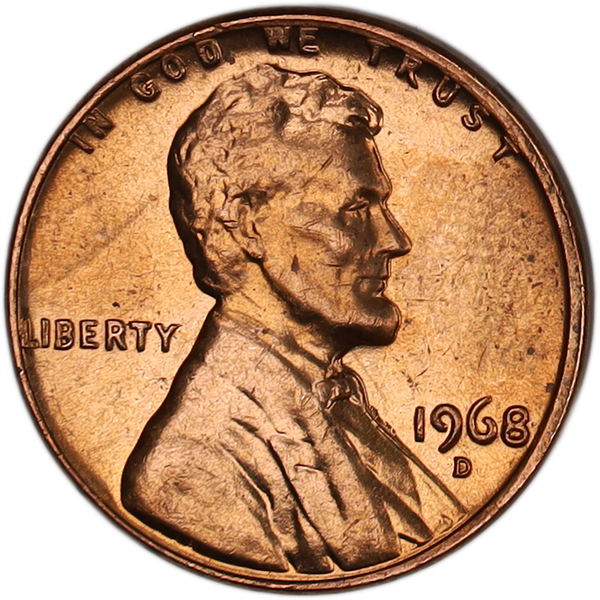 1968-D Lincoln Head Cent MS60