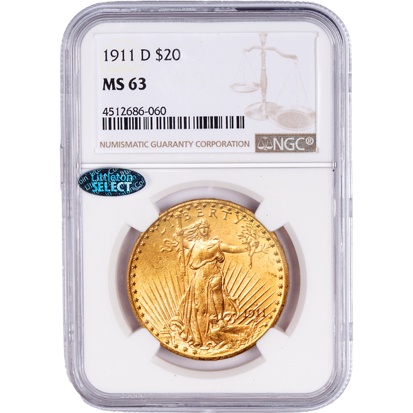 1911-D Saint-Gaudens $20 Gold Double Eagle | Littleton Coin Company