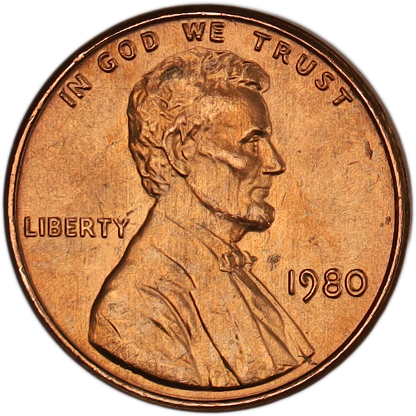 1980 Lincoln Head Cent MS60