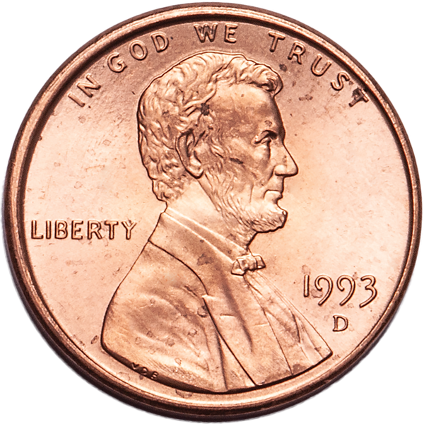 1993-D Lincoln Head Cent MS60