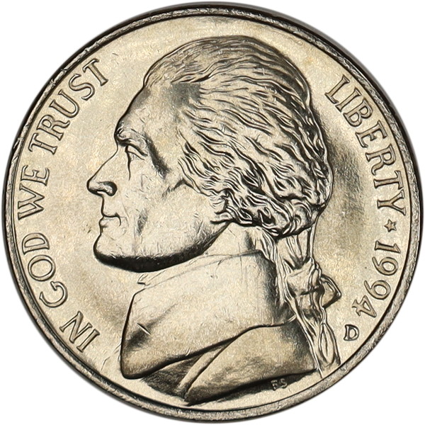 1994-D Jefferson Nickel MS60