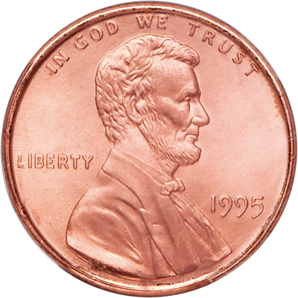 1995 Lincoln Head Cent, Doubled Die Obverse Red