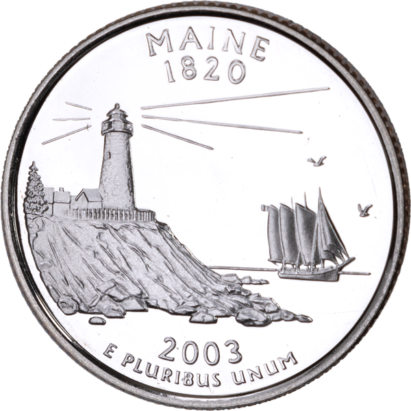 2003-S 90% Silver Maine Statehood Quarter