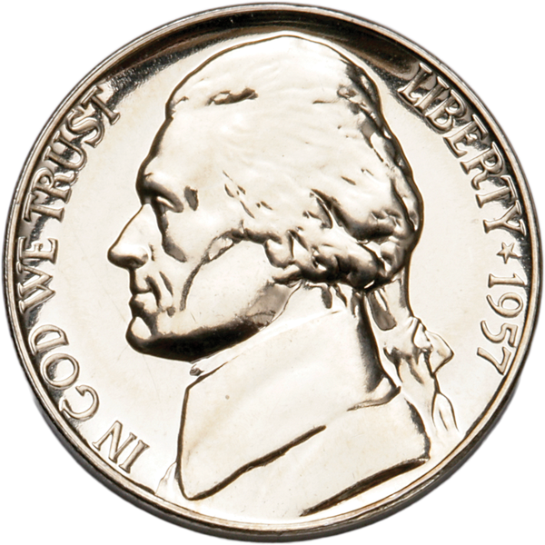 1957 Jefferson Nickel Proof PR63