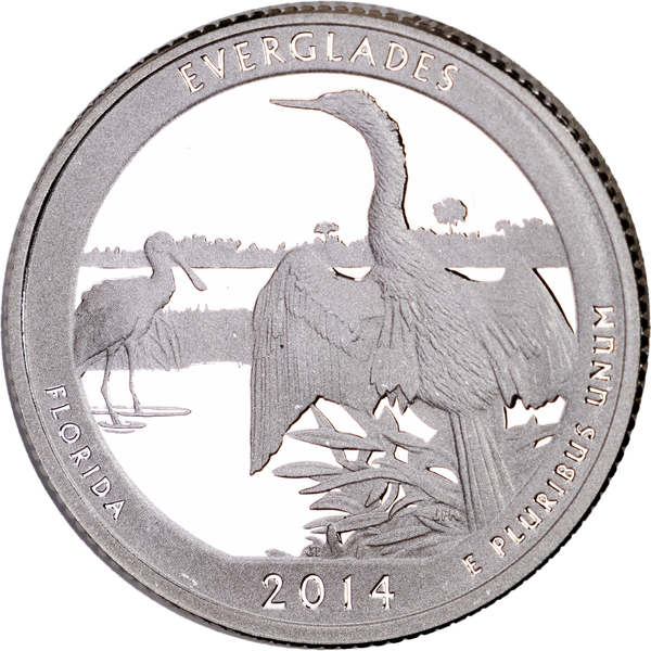2014-S 90% Silver Everglades National Park Quarter