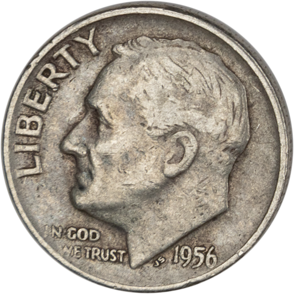 1956-D Roosevelt Silver Dime CIRC