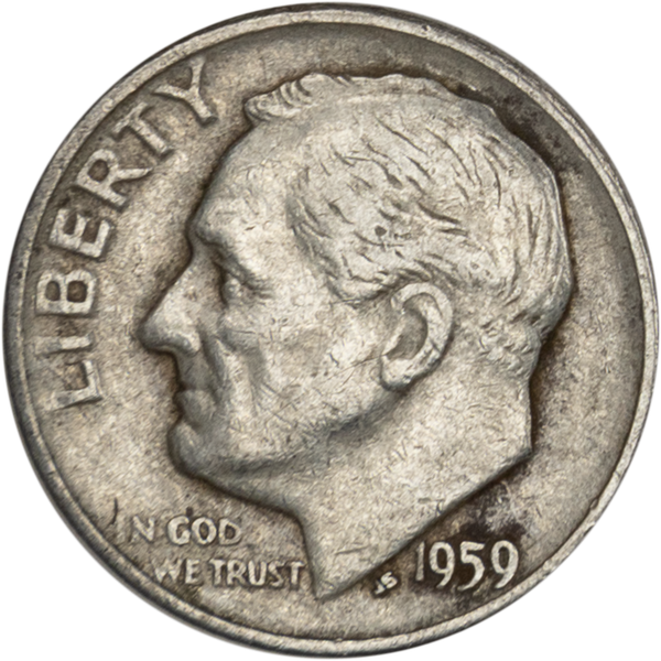 1959-D Roosevelt Silver Dime CIRC