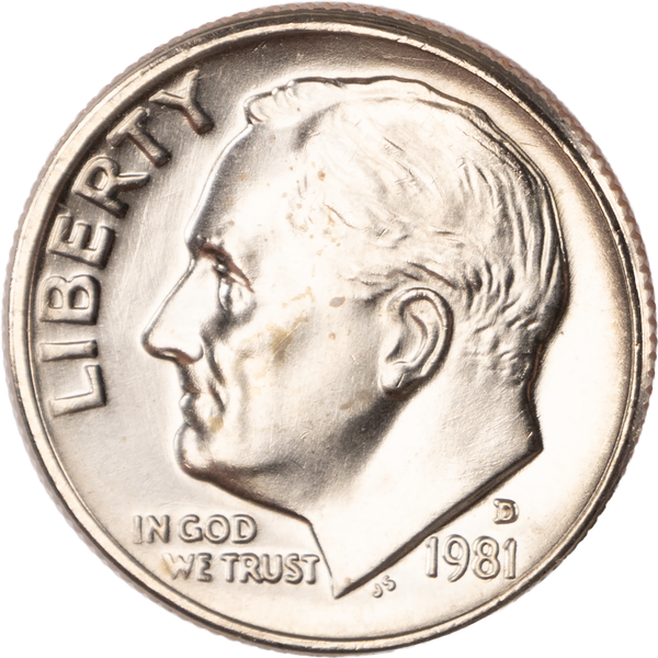 1981-D Roosevelt Dime MS60