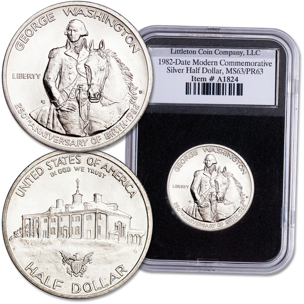 USA $1/2 Dollar 1982 Silver BU George Washington Commemorative