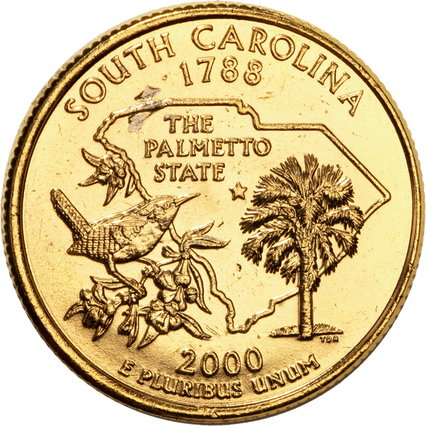 2000 Gold-Plated South Carolina Quarter