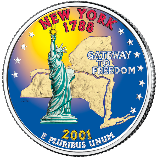 2001 Colorized New York Statehood Quarter