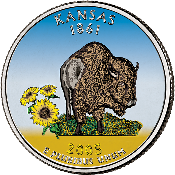 2005 Colorized Kansas Statehood Quarter