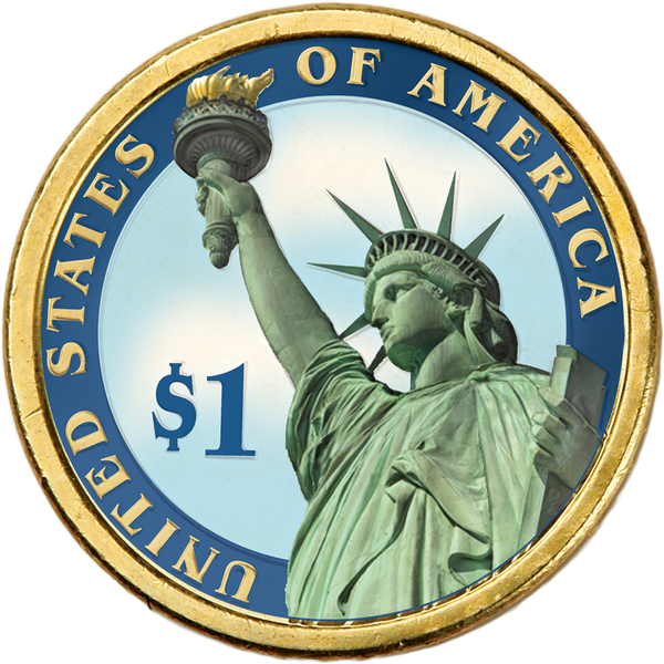 2008 Colorized John Quincy Adams Presidential Dollar | Littleton
