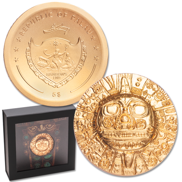 2021 Palau Gold-Plated 1 oz. Silver $5 Inca Sun God | Littleton