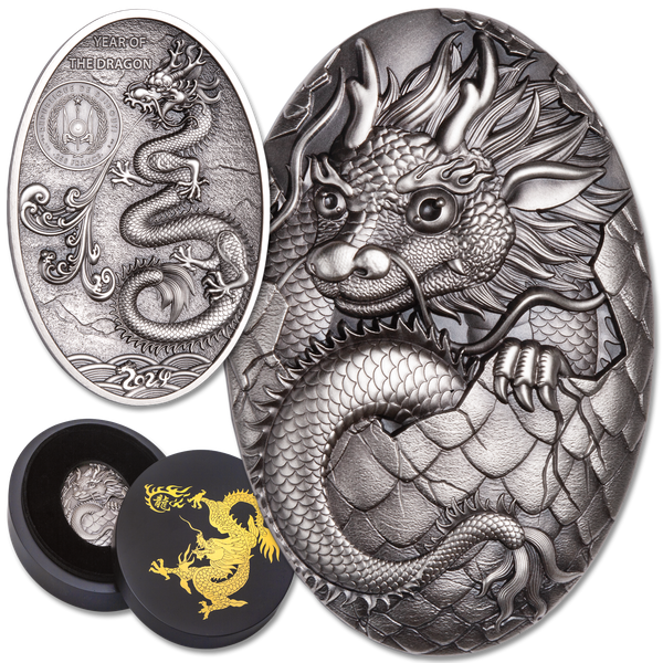 2024 Djibouti 5 oz. Silver Year of the Dragon | Littleton Coin Company
