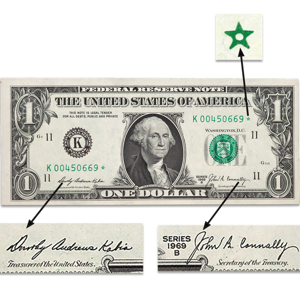 1969B $1 Federal Reserve Star Note