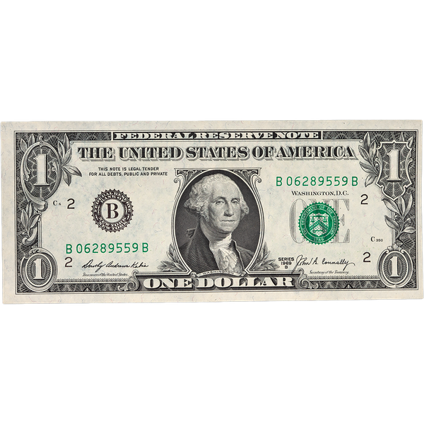1969B $1 Federal Reserve Note