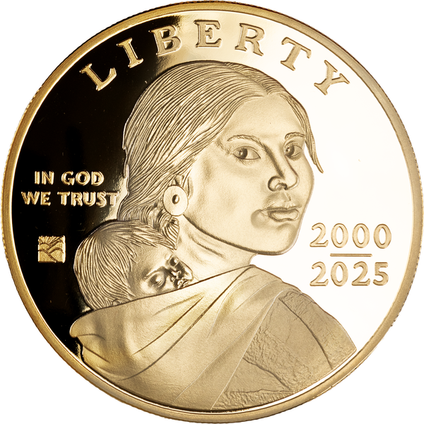 2000-2025 Gold-plated Sacagawea Dollar Replica with Box