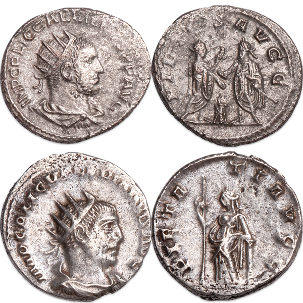 A.D. 253-268 Valerian I & Gallienus Silver Antoninianus Set