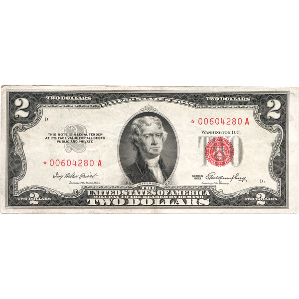 1953 $2 Legal Tender Note, Star Note