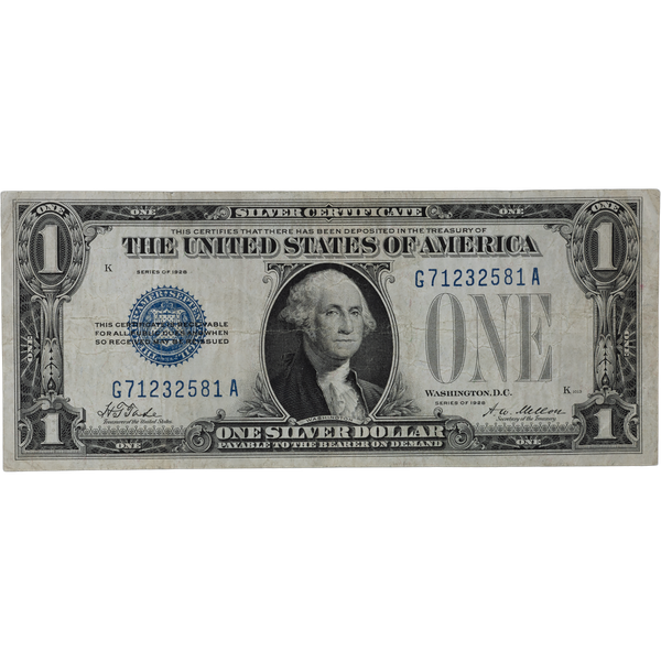 1928 $1 Silver Certificate, "Funnyback" F